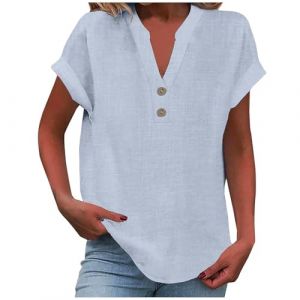 Tshirt, Top Dentelle, Tee Shirt Sport, Tops des, Top Sexy, Chemisier pour, Haut, Chemisier Blanc, Chemisier Dentelle, Haut Noir, Tops féminins Taille 16, Chemise en Lin Bleu (wumingzhibei, neuf)