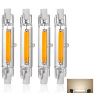 Ampoule LED R7S 78mm 15W, Dimmable, Équivalent Lampe Halogène J78 150W, Blanc Naturel 4500K, 1500LM, 360 Degrés Linéaire Ampoule, 15W R7S 78mm Slim COB LED pour Applique Murale/Lampadaire, 4 pièces (XALDSMYXGS, neuf)