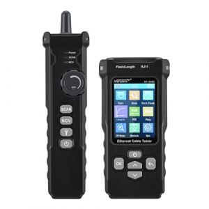 Rouwthio testeur de câble réseau avec compteur de puissance optique RJ11 RJ45 testeur de câble Ethernet pour test Poe cat5 / cat6, test Ping, recherche IP, test de vitesse de commutation (GUOLIUW, neuf)