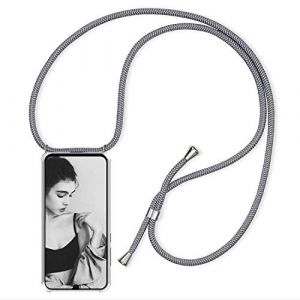 Collier pour Samsung Galaxy A8 2018 Coque Transparent Silicone Housse avec Cordon de Collier Necklace Lanyard Case &Eacute;tui de T&eacute;l&eacute;phone avec Cordon Collier Coque pour A8 2018,Argent (SIMao, neuf)