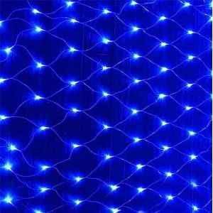 DINOWIN Guirlande Lumineuse Filet LED 2x3M 192LED Filet Lumineux Alimenté par Pile 8 Modes Imperméable rideau lumineux pour Noël Halloween Buissons Jardins Fete (Bleu) (DinowinDirect, neuf)