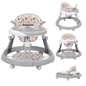 Trotteur B&eacute;b&eacute; Avec Volant,tapis De Sol, Ch&acirc;ssis Anti-roulis &Agrave; 6 Roues,pliable Et R&eacute;glable En Hauteur Sur 3 Niveaux,si&egrave;ge R&eacute;glable Sur 4 Niveaux,plateau Amovible Trotteur Pour B&eacute;b&eacute;s De 6 Mois Et Plus (Maycoly, neuf)