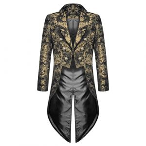 Veste Steampunk Vintage Gothique Médiévale pour Homme Veste Costume en Queue De Pie Longue Steampunk Uniforme Cosplay Tailcoat pour Hommes Costume Party Outwear Partie Vêtements De Smoking (⭐⭐⭐⭐⭐AEGJEGVD⭐⭐⭐⭐⭐, neuf)
