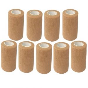 ANAMPION Bandage Autoadhésif, 7.5cmx4.5m Bande Cohesive pour Les Humains, Bande Strapping Adhésif pour Sports,Animaux,GonflementDes Cheville (Couleur de Peau, 9 Rouleaux) (ANAMPION-EU, neuf)