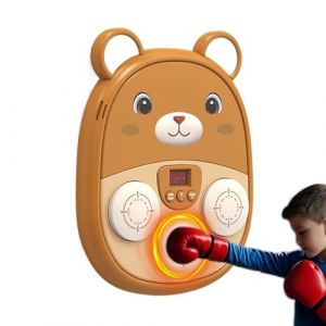 Outil d'entraînement de Boxe avec Musique | Machine de Musique Bear pour Frapper, Murale Rechargeable Musicale LED pour Sports à la Maison et en Plein air, entraînement Familial, Anniversaire (ZhuoRuiChiJunShangMao, neuf)