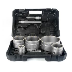 BINOTA Kit de Scie Cloche &agrave; B&eacute;ton, Forets Circulaires, Scie Cloche pour B&eacute;ton, Ciment, Mur de Briques, Pierre, Ma&ccedil;onnerie, 40, 65, 80, 100 et 125 mm (Yue Qing Shi Bai Ke Jin Chu Kou You Xian Gong Si, neuf)