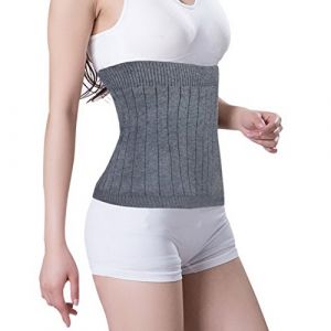 Elonglin Unisexe Protection Ceinture Lombaire &Eacute;lastique Ceinture de Soutien Lombaire &Eacute;paisseur Ceinture de Reins Abdominal Garder Chaud Soulager Douleur Rhumatisme en Laine de Cachemire Gris (Elonglin-EU, neuf)