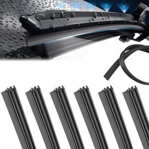 FANNAS 6 Pièces Essuie Glaces Recharges de Remplacement en Caoutchouc Bandes,800mm Automobile Pare Brise Lames D' essuie Glace,Bande D' essuie- Glace,Recharge Caoutchouc Platpour D'essuie Glace (FENGCHUANGI, neuf)