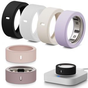 Hexasider Lot de 6 coques de bague compatibles avec bague Oura Gen 4/4 en c&eacute;ramique/Gen 3/Ultrahuman - Coque en silicone souple anti-rayures pour homme et femme (taille L pour 12/13/14/15) (GSLP Ltd, neuf)