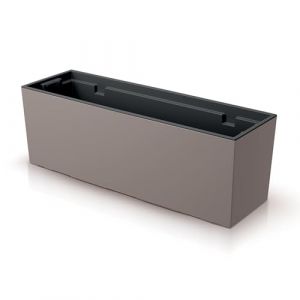 IMJ-Global Vase à Fleurs Plantes Rectangulaire Urbi Maison Décorative en Plastique Haut 20 cm pour Intérieur Extérieur 58 x 18 cm Mocca Design Moderne 18 Litres (IMJ Global, neuf)