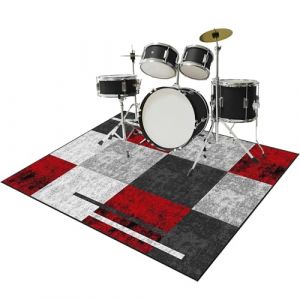QYJBOUU Antid&eacute;rapant Tapis pour Batterie Acoustique Tapis de Tambour Insonoris&eacute; Tapis Professionnel de Jazz, pour Grosse Caisse Claire et Autres Instruments de Musique Tapis &agrave; Tambour 170 x 140 cm (XiaoErDuoTuTu, neuf)