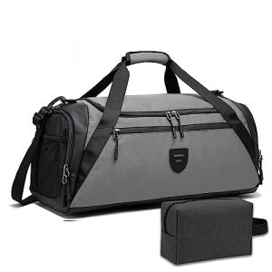Rutiyoka Sac de sport et sac de voyage pour homme et femme, gris, Sports Duffels (Ma Boutique Élégante, neuf)