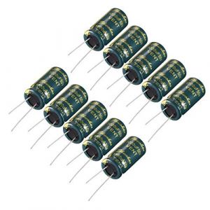 Condensateur &eacute;lectrolytique radial en aluminium Low ESR Green avec 1000UF 50V 105 Celsius Life 3000H 13 x 25 mm Courant d'ondulation &eacute;lev&eacute;, faible imp&eacute;dance 10pcs (YueZhiX, neuf)