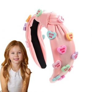 Bandeau à nœud en forme de cœur d'amour, bandeaux à nœud large | Bandeau de spa pour la Saint-Valentin Bandeau de lavage du visage | Décors saisonniers, enveloppes de cheveux en forme de cœur d'amour (pubaic, neuf)