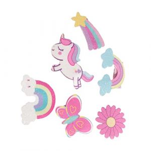 Yardwe 6 pièces Barrettes Cheveux Paillettes Licorne Arc Ciel Clips Latéraux Mignons pour Garçon Fille Accessoires Coiffure (Antique Guyue, neuf)