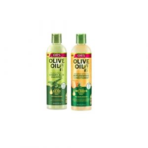 ORS Shampooing hydratant sans sulfate d'huile d'olive 370 ml avec revitalisant régénérant fort et nourrissant 362 ml (ARIEL COSMETIQUES, neuf)