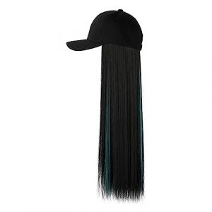 Casquette avec Cheveux 60 cm de long chapeau de perruque de mode un long choix de cheveux raides teint perruque de chapeau de canard invisible femmes # 39; s nouvelle perruque de chapeau de chapeau de (caihuicaifafa, neuf)