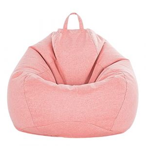 FANSU Pouf Poire sans Remplissage, Couleurs Unies Polyester, Sac Haricots pour Enfant Adulte, Salon Chambre Soft, Polyvalent de Rangement (70x80cm, Rose) (JINBO, neuf)
