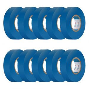 CILIA Lot de 10 Rubans Isolants &Eacute;lectriques PVC 19mm x 25m - Scotch d'&Eacute;lectricien Ignifug&eacute; - Adh&eacute;sif Professionnel Norme IEC - 600V - Pour C&acirc;bles et Fils - Bleu (CILIA ELECTRIC, neuf)