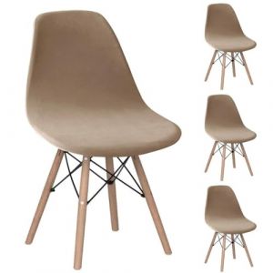 Housse de Chaise Scandinave en Velours Lot de 2 Housses de Chaise de Salle &agrave; Manger Extensibles Couverture Protection Chaises Scandinaves Lavable pour Cuisine Maison H&ocirc;tel Rose(Chameau,Lot de 4) (taiyuansuandashangmaoyouxiangongsi, neuf)