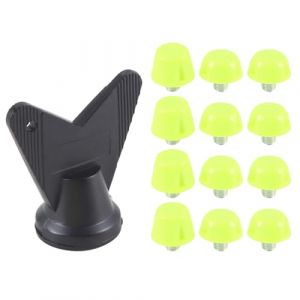 Ginobili 12 Pièces Pointes de Chaussures de Football Crampons de Botte de Football Vis à Filetage M5 7mm 10mm Goujons de Remplacement Antidérapants Vert (bodDD, neuf)