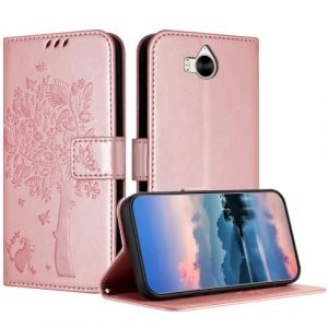 JayModCase Coque pour Huawei Y5 2017 / Y6 2017, Coque Portefeuille Housse Cuir avec Porte Cartes et b&eacute;quille Fermeture magn&eacute;tique &Eacute;tui pour Huawei Y5 2017 - Or Rose (HXM STORE - EU, neuf)