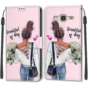 Coque pour Samsung Galaxy J3 2016, Coque Samsung J3 2016, Etui Protection Housse Premium en Cuir de Portefeuille en Cuir Fermeture Magn&eacute;tique Flip Case pour Samsung Galaxy J3 / J3 2016 (DIKAS, neuf)