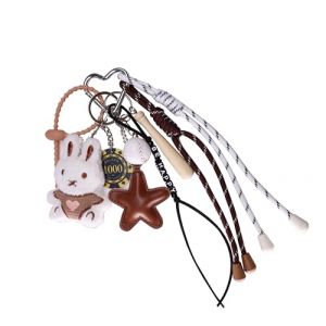 Georgie Porgy Accessoires pour Sac &agrave; Main Bijou de Sac &agrave; Main pour Femmes Pendentif de Sac pour Sac &agrave; dos Sac de sport Porte-cl&eacute;s Cadeau d'anniversaire pour filles (Lapin Baseball &Eacute;toile Be Happy) (Georgie Porgy, neuf)