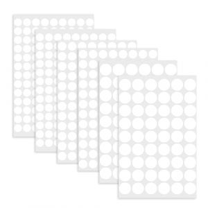 534 Pièces Cache Vis Autocollants, Pastilles Blanches Autocollantes Cache vis pour Meubles, 13mm, 15mm, 20mm, Couvre-Trou Vis Adhésif pour Armoires, Tiroirs, Tables, Protection Durable et Esthétique (jueshengshangmaoyouxiangongsi, neuf)