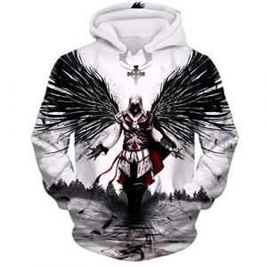 CHENMA Hommes Assassin's Creed Cosplay 3D Imprimer Pull Sweat à Capuche avec Poche Kangourou (CHENMA-EU, neuf)