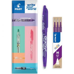 Pilot Frixion FR7 Stylo roller effa&ccedil;able Heat/Friction Pointe moyenne 0,7 mm 1 stylo + 3 recharges Violet (OMGHC., neuf)