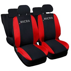 Auto Accessori Lupex - Housses de si&egrave;ge Auto. Housses de si&egrave;ge Auto compatibles avec Micra, Noir Rouge, Fabriqu&eacute;es en Italie, Housses pour si&egrave;ges Avant et arri&egrave;re, Int&eacute;rieur de la Voiture (LUPEX SHOP, neuf)