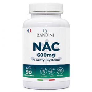 Bandini® NAC N-Acétyl-Cystéine 600 mg - Haute Biodisponibilité - Antioxydant, Synthèse du Glutathion - Soutient le système immunitaire - Sans Additifs - 100% Vegan - 90 Comprimés avec Acetyl Cysteine (Bandini Pharma, neuf)