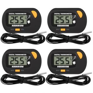 Thermom&egrave;tre Aquarium, 4 Pieces Thermometre Digital Aquarium avec Sonde, pour Temperature de Leau Douce Ou Sale pour Terrarium Reptile Poisson (Yanglin-EU, neuf)
