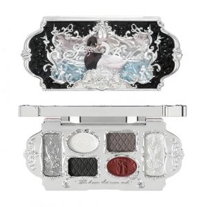 KINDLUME Palette Maquillage Yeux 6 Couleurs, S&eacute;rie Swan Ballet &agrave; Relief de Cygne aux Tons Froids Rouge Bleu Gris, 4 Finis Mats & 2 Finis Brillants, pour Maquillage du Regard (KINDLUME, neuf)