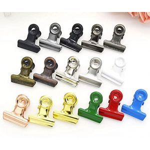 NC 12Pcs 22 mm métal Bouledogue Clips charnière Clip Bouledogue classeur Trombones Pinces à Reliure Pince à Puce Pinces à Papier pour Bureau Fournitures de Maison Pinces en métal (CHUYIX, neuf)