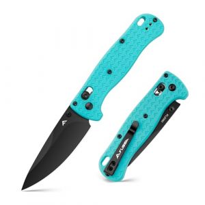 FLISSA Couteau Pliant de Poche 14C28N, Lame Haute Performance Meulée CNC avec Revêtement Titane Noir, Couteau de Poche EDC avec Clip, Idéal pour Usage Quotidien et Activités de Plein Air, Bleu (TS.Werkzeug, neuf)