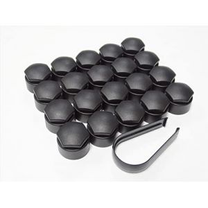 Partsdealers® Cache-écrous ronds pour Audi A1 A3 A4 A5 A6 A7 A8 TT Q3 Q5 Q7 17 mm (noir mat) (Partsdealers, neuf)