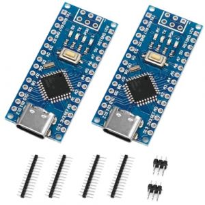 Nano Carte de d&eacute;veloppement avec CH340 Puce Binghe 2 pi&egrave;ce Nano Carte de d&eacute;veloppement avec Microcontr&ocirc;leur 16MHz 32KB Flash Compatible avec Arduino Nano (Zhuocai Shangmao, neuf)