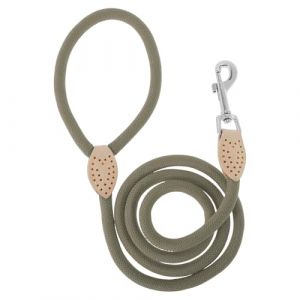 CAPASTEC Laisse pour Chien Rope D'entra&icirc;nement Rope Tress&eacute;e Ronde pour Wallking pour Chiot Petit Moyen Grand Kaki 1.25m x 1.5cm (AQDecor, neuf)