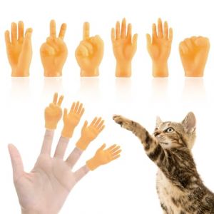 EAVUYIS 6pcs Mini marionnettes &agrave; Doigts, Petites Mains pour Chats, marionnettes &agrave; Doigts en Caoutchouc, Main Gauche et Droite, Jouet &agrave; caresser pour Animaux de Compagnie, Chats, Enfants, f&ecirc;te (LI ZHONGCHEN OUZHOUDIAN, neuf)