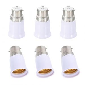 6 Pi&egrave;ces Adaptateur B22 &agrave; E27, Convertisseur Douille Ba&iuml;onnette B22 to E27, Compatible avec Ampoules LED, Incandescentes, Adaptateur Culot Douille, Halog&egrave;nes et CFL,Pour &Eacute;clairage Domestique et Bureau (shenzhenshiqiuchunmaoyiyouxiangongsi, neuf)