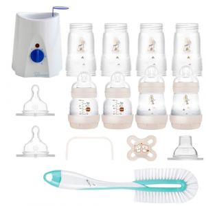 MAM Vorteilspack II Kit de d&eacute;marrage 19 pi&egrave;ces avec biberons anti-colique, brosse et chauffe-aliments pour b&eacute;b&eacute; (babywaren24, neuf)