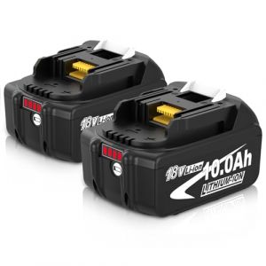 Pack de 2 Batteries 10.0Ah de Rechange pour Makita Batterie 18V BL1860B Compatible Charge Rapide DC18RC DC18RD-Compatible Outils sans Fil LXT DHP485 DTD154 DHS68 -Haute Autonomie pour Chantier/Jardin (FR-Boetpcr, neuf)