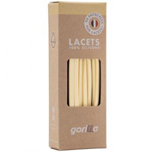 Gorilla - Lacets Elastiques Adultes et Enfants Plats et Fins - Gagnez du Temps, Adieu les N&oelig;uds Bonjour le Confort - Autobloquants Ultra R&eacute;sistants - 110 cm x 4,5 mm (Lacets Gorilla, neuf)