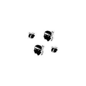 4 x Autocollant sticker voiture moto valise pc portable drapeau corse corsica (Giroud Garampon, neuf)