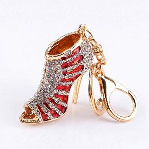 Oueaen Pendentif Chaussure en Cristal Talon Haut Strass Porte-cl&eacute;s Sac Cha&icirc;ne Cadeau (Before Long, neuf)