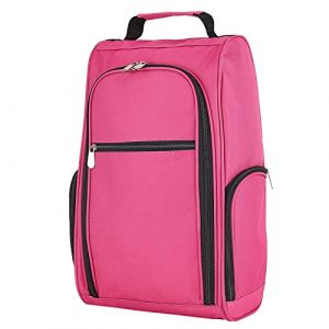 Sac à Chaussures de Football Golf Basketball avec 3 Poches Zippées, Housse Rangement Chaussures de Voyage Shoe Bag Portable, Très Approprié pour Sport Homme, Femme, Garçons et Filles (Rose) (purfeel-e, neuf)