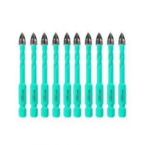 LEKOMESH Meche Carrelage Foret Carbure - 10 pi&egrave;ces 6mm Foret Carrelage, Meche Verre pour Bois Plastique Ma&ccedil;onnerie C&eacute;ramique B&eacute;ton Marbre, Changement Rapide de Tige Hexagonale (lekomesh, neuf)