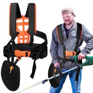 Bindokun Harnais Debroussailleuse, Harnais pour Debroussailleuse Confort, Bretelles de Double Épaule, Tondeuse à Gazon Portage Universel pour Stihl Débroussailleuse Thermique (Noir) (Bindokun, neuf)
